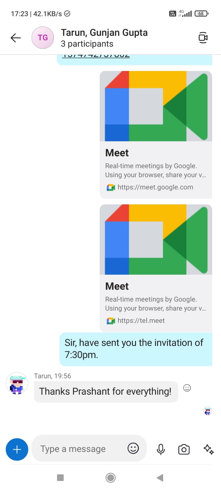 Appreciation Message